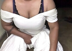 Charucrossy42 shows off her curves in an off-shoulder outfit and bra