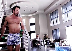 Kiara Edwards and Valentina Nappi are having a casual 3some with a stud from the neighborhood