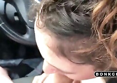 Blowjob in a Car with a Messy Ending