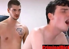 Teen fucked raw in the security office