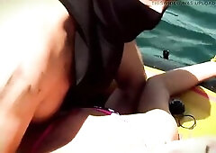 Christine Alexis is on a boat! Okay, this babe's truly on a raft but holy bang this babe's getting the soaked screwed right without her vagi