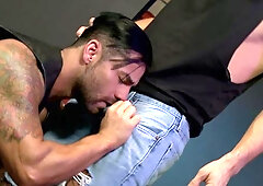 ExtraBigDicks - Muscled gay Marco Lorenzo jerking big dick