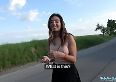 Mexican Babe Frida Sante gives Roadside Blowjob and Fucking