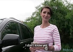 I saw this sexy MILF outside her car. I immediately jumped out of my car with my camera to talk to her. I told her that I was a modelling agent lookin