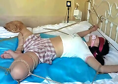 Plump Girl Bound On Bed