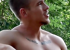 Sexy gay Latino takes a deep outdoor anal