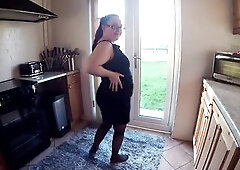 redhead mother I'd like to fuck Haley showing off costume willing for a night out showing off body in costume with hose showing tits flashing in 