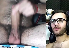Sight at those eyes! Gayboy Argentinian wanking and climaxing a massive stream, unshaved amateur...
