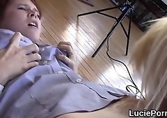 Unexperienced lesbo teenagers get their narrowed slits ate and ravaged - PornGem