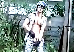 Guy in a CHP Uniform Jacking Off