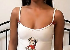Cute Bruentte Honey with Merry Breasts Lacey Like to Enjoyment Herself
