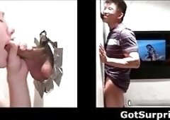 Chinese dude is sucked by a gay guy in this gloryhole 3