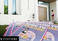 TRANSFIXED - Rich & Lonely Single Trans Ember Fiera Has A Dirty Mind Towards Her Sexy New Ma