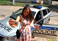Perverted Cop Erik Everhard punishes prankish czech teen Stacy Cruz