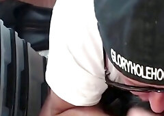 Moustache caught sucking in gloryhole