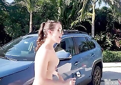 In nature's garb Carwash with Sexy Brunette hair mother I'd like to fuck Amiee Cambridge