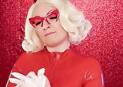 ASMR: vinyl nitrile gloves (blogger in latex rubber Halloween dress)