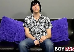 Emo fingers his ass and masturbates after being interviewed