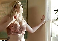 Impatient lascivious blond large tit Emily just cannot await any longer for what her hawt snatch needs and that's Scotty's large dick. Now t