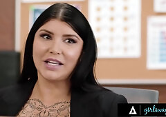 GIRLSWAY Bad Driver Athena Fleurs Seduces Driving Instructor MILF Romi Rain To Get Her License