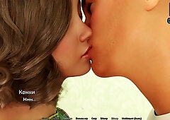 Ukrainian brunette in 3D digital intimacy shares passionate kiss and oral exchange