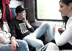 Pair with a camera approaches other Czech couples and suggests 'em cash for sex! Right on a street! An sinless chat ends up with wild screwing in