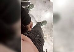 Transsexual pissing in public WC #8