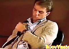 Young jock Eric Radford wants to cum hard so he jerks his dick while fondling his balls