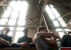 Caught in the middle of CMNM predicament! Poor guy gangbanged!