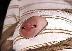 BDSM bound sub slave toyed and fingered until she squirts