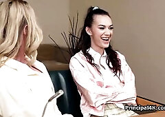 Principal fucks two on his office desk