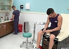 Big cock doctor threesome and cumshot