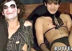 twunks in scary costumes perform oral jobs and masturbation