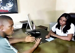 BLACK NURSE WITH REAL BOOTY ENJOYS OFFICE SEX WITH PATIENT