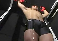 Tied up Asian Jock gets milked