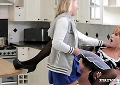 Lucy and Violette Do Some Strap on Anal Fucking and a M - Teen