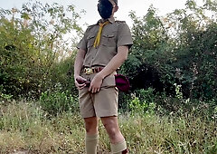 Kinky Guy Scout jizz in public.