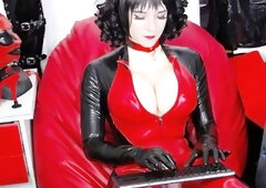 Hit brunette latina TS with big tits is jerking off