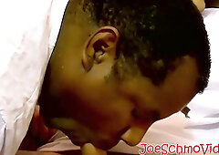 Ebony amateur craves for hard white shaft deep in his booty