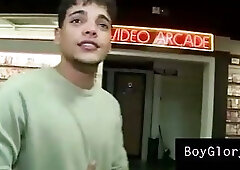 Straight guy trapped in sneaky gay gloryhole