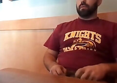 Bearded Bro Public Jerk Off in A Coffee Shop 8