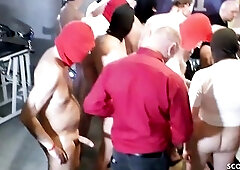 Twat Full of Goo - German Creampie Bukkake Group-Sex