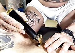 Naughty mma fighter Ricardo Treta13 shaved his perverted wife's pussy and then fucked until he came