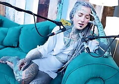 I talk about O - Overcome - ASMR podcast SFW talking alt slender hotty dreadlocks tattoo model inked gal
