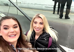 Lilly Bella & Taylee Wood enjoy sightseeing & lesbian sex in Prague