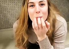 Stacked amateur teen pounded doggystyle in a dressing room