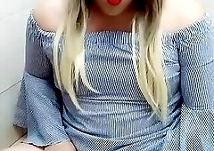 Sissy Rachelle blonde cums for me on my request