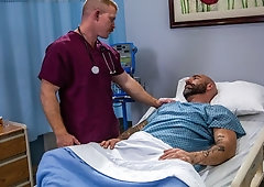Hairy hunk Drew Sebastian fucked by his doctor, Jack Vidra