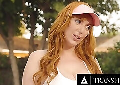 TRANSFIXED - Huge Tits Trans Teen Brittney Kade Dicks Down Redhead MILF Tennis Date Lauren P