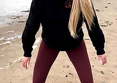 Busty blonde outdoor masturbation fun times